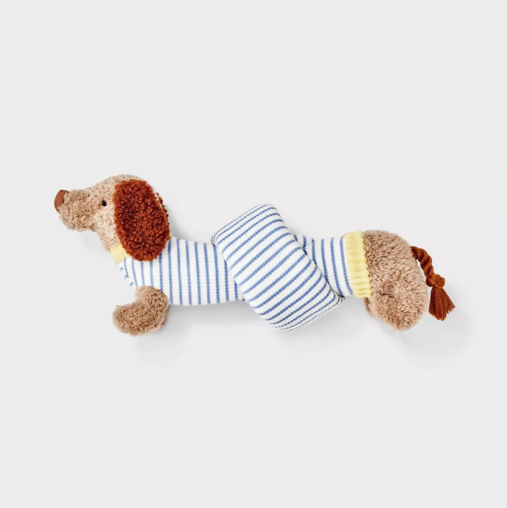 Dachshund Knotted Squeaky Plush Dog Tug & Cuddle Toy