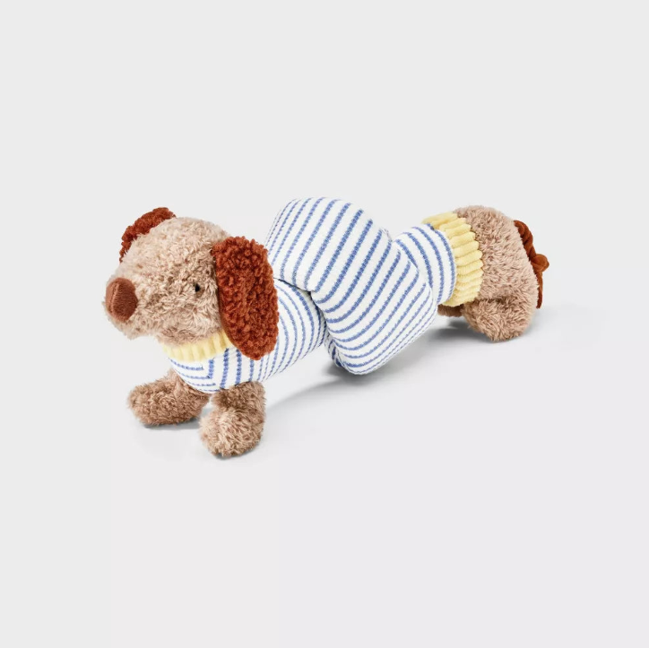 Dachshund Knotted Squeaky Plush Dog Tug & Cuddle Toy