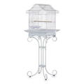 Wrought Iron Rolling Aviary Birdcage With Removable Cleaning Tray